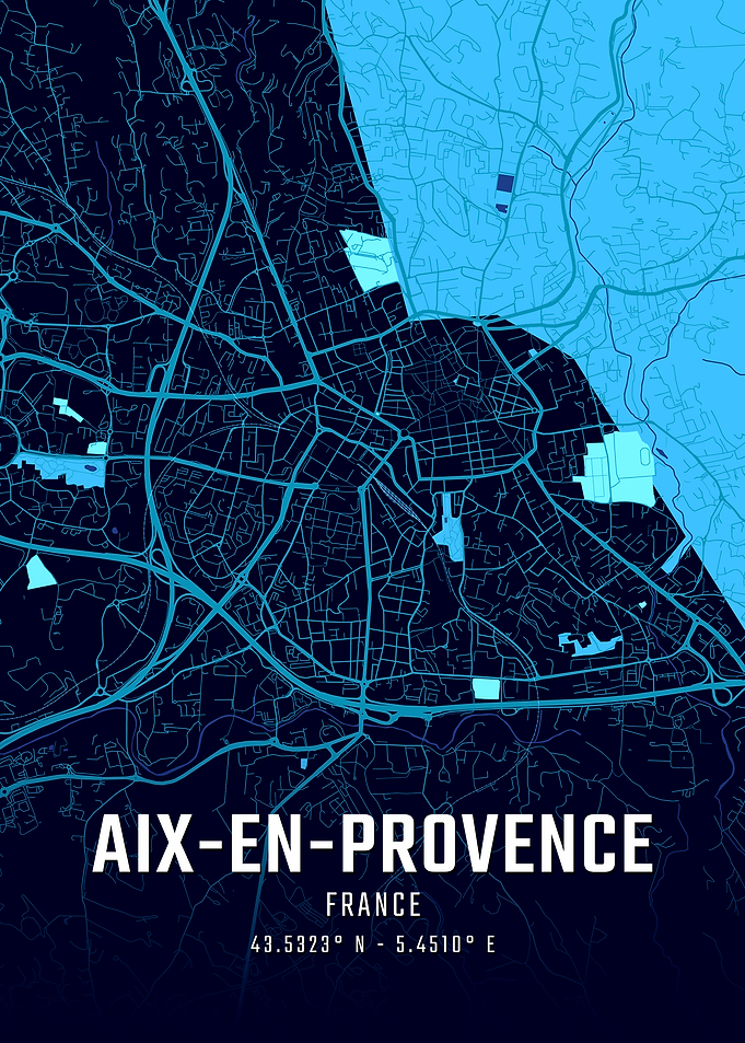 Aix-en-Provence Midnight City Map