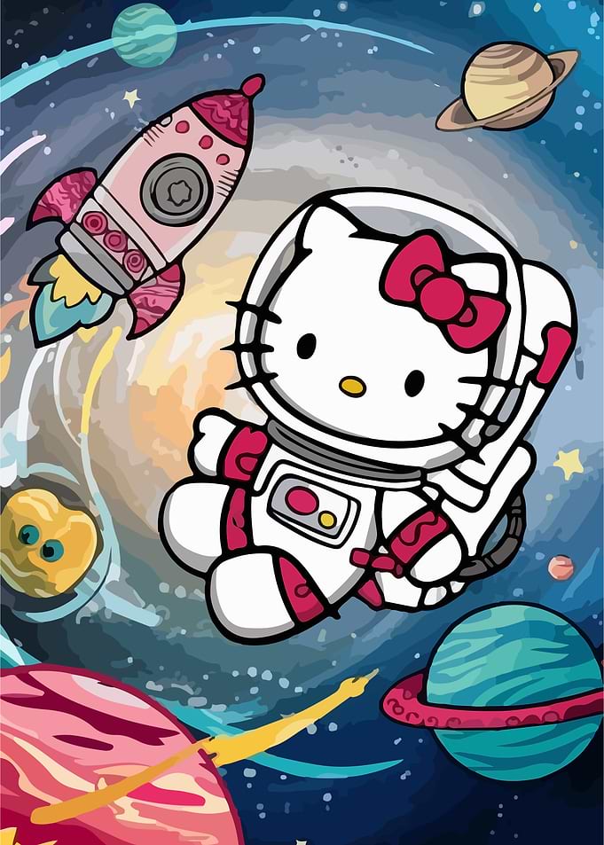 Hello Kitty Astronaut in Space
