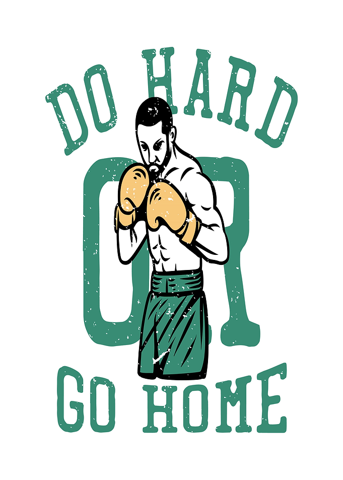 Boxer with motivational text