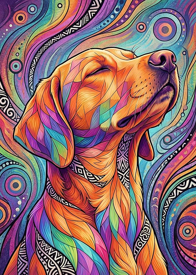 Psychedelic Dog Portrait