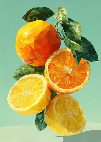 Low Poly Oranges and Lemons