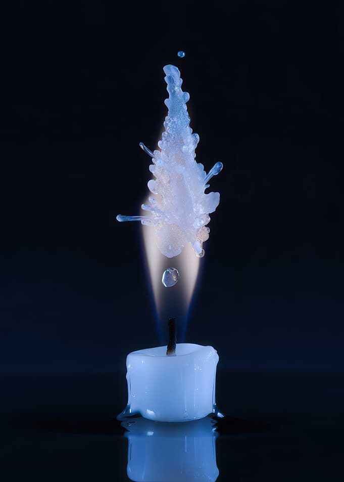 Candle Flame Splash Abstract