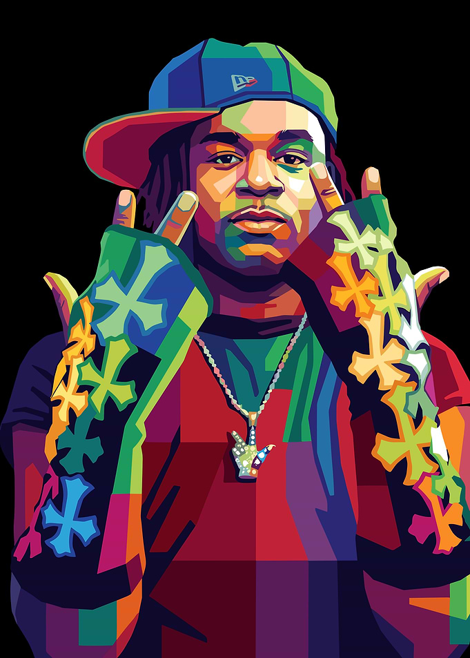 Colorful Pop Art Portrait of a Ken Carson