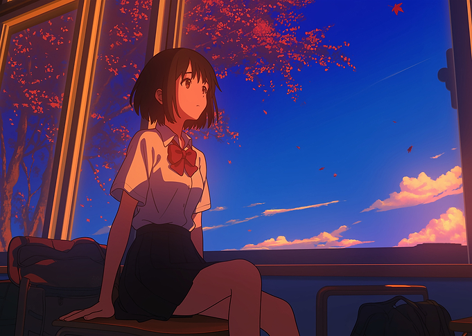 Anime Girl Looking Out Window