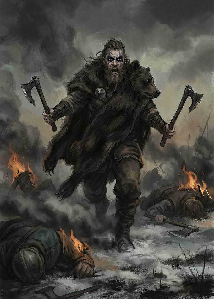 Furious Viking Warrior in Battle