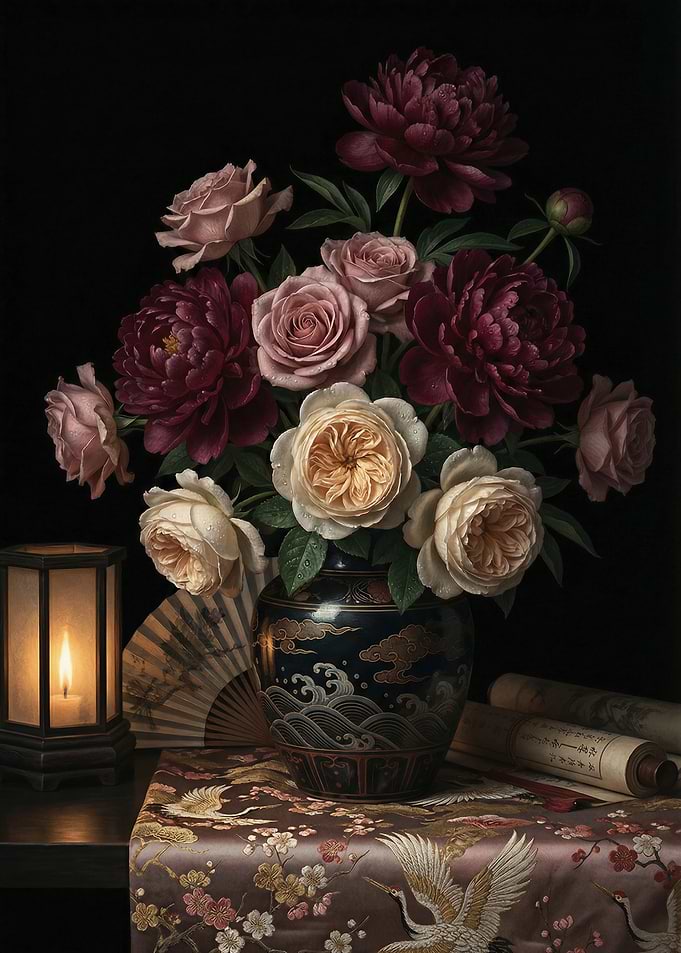Still Life with Flowers and Lantern