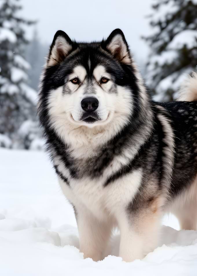 Alaskan Malamute in the Snow