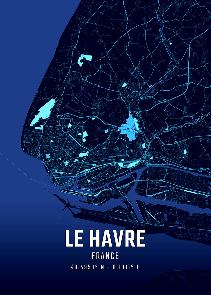 Le Havre Midnight City Map