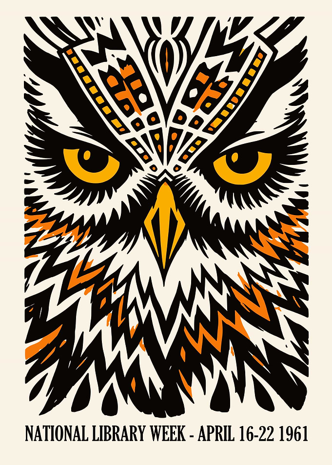 National Library Week Owl Poster 1961