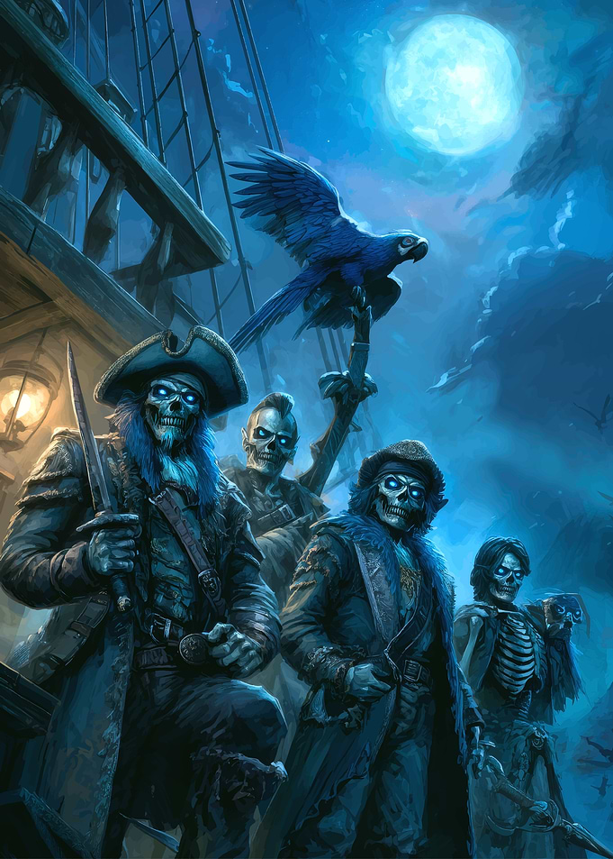 Undead Pirate Crew on a Ship