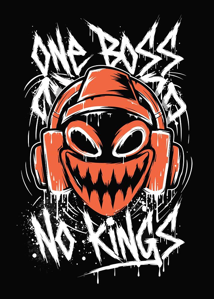 One Boss No Kings Graffiti Art
