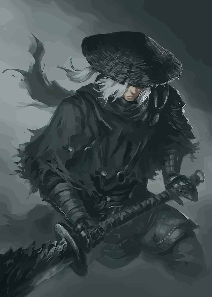Dark Samurai Warrior with Sword