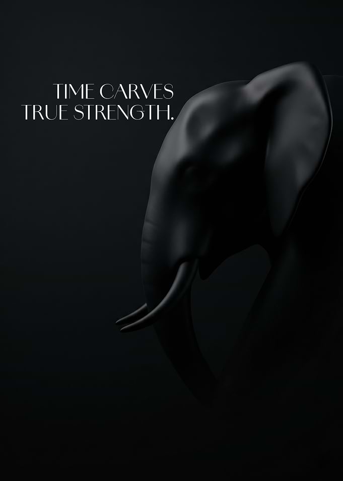 TIME CARVES TRUE STRENGTH.