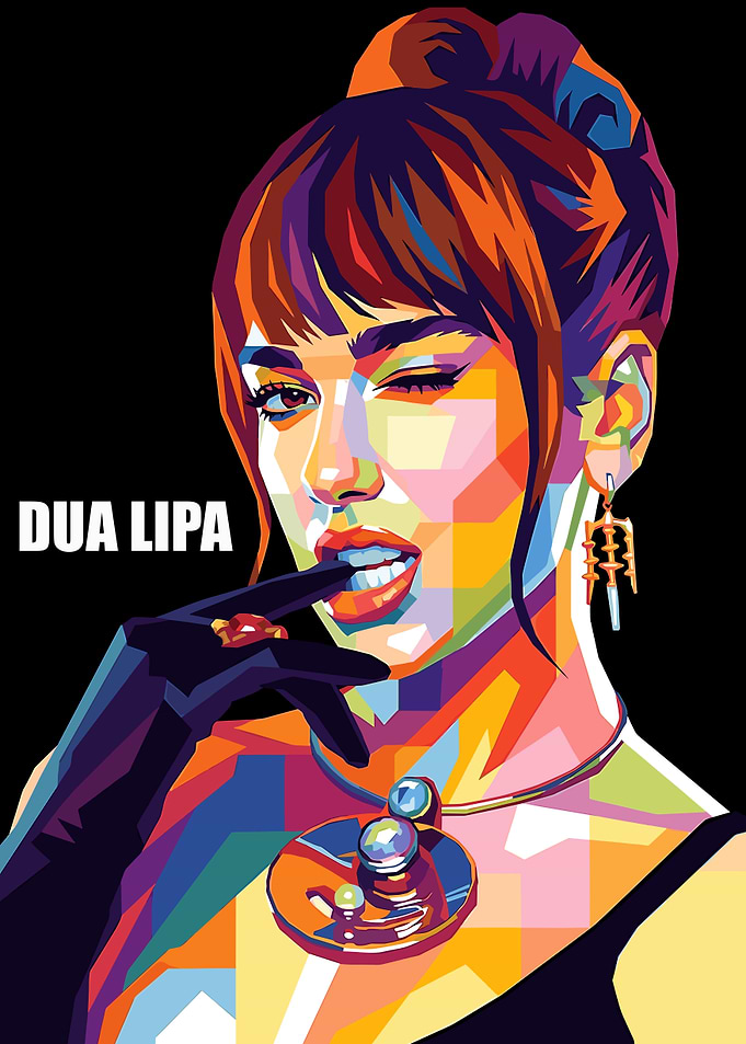 Dua Lipa Pop Art Portrait