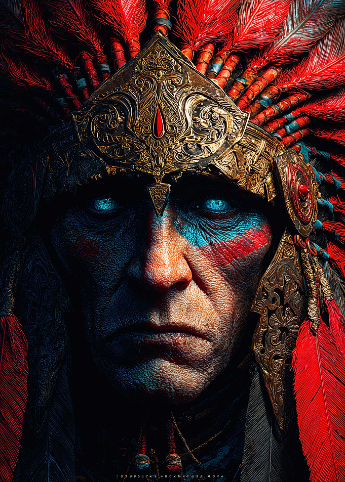 Ethereal Indigenous Warrior Chief