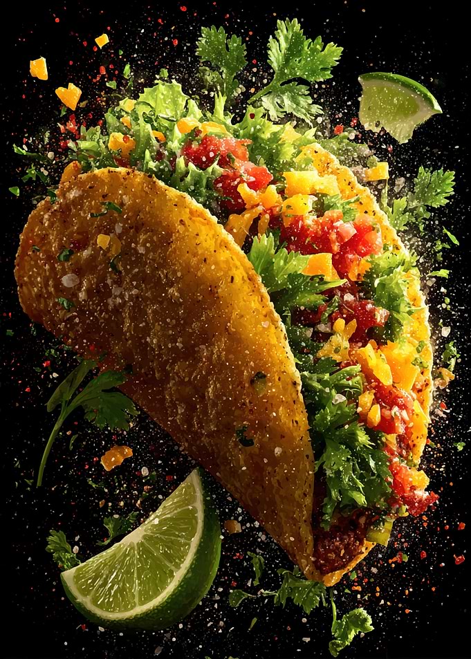 Exploding Taco with Lime and Spices