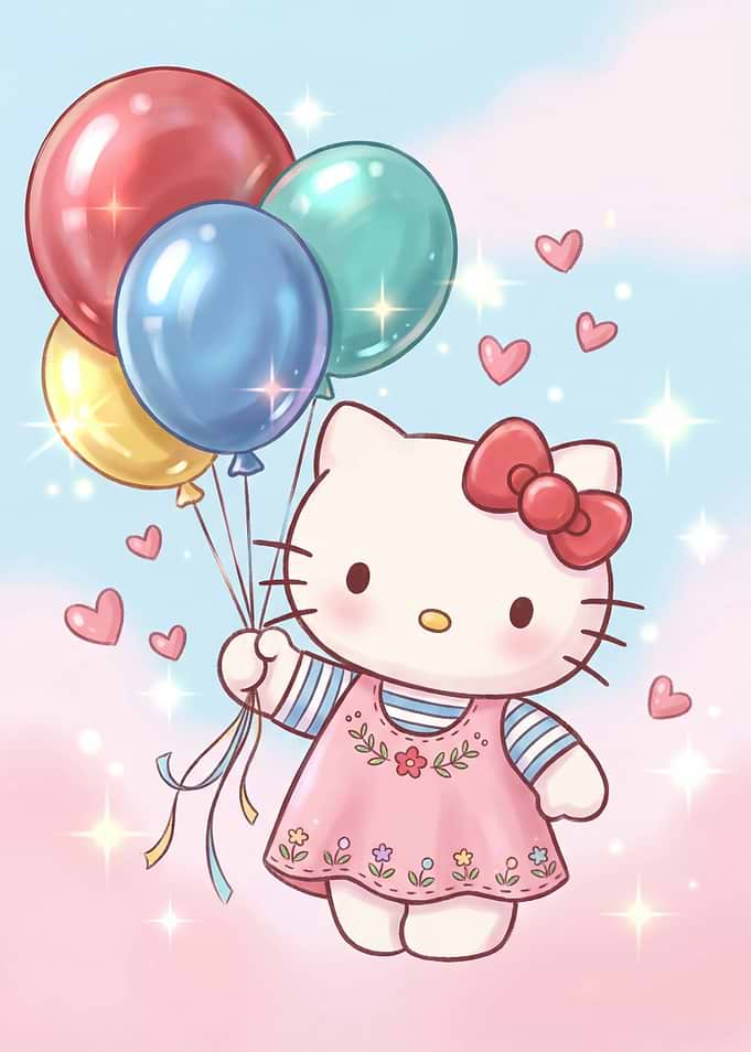 Hello Kitty with Balloons