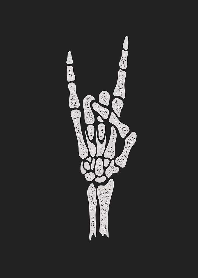 Skeleton Hand Rock On Gesture