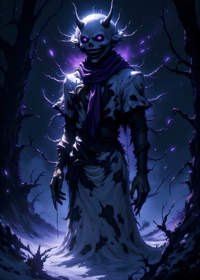 Demonic Figure in a Dark Forest