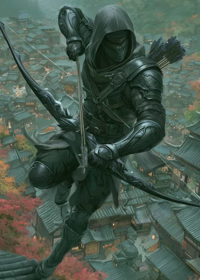Assassin Archer in a Japanese Village