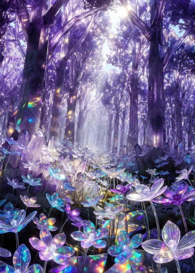 Enchanted Crystal Forest Path