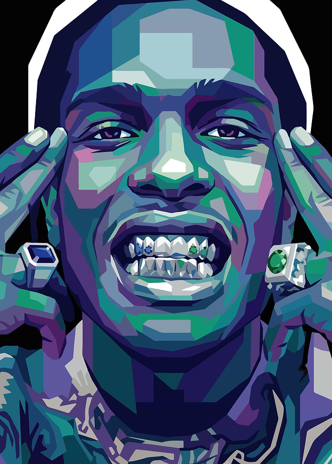 A$AP Rocky Pop Art Portrait