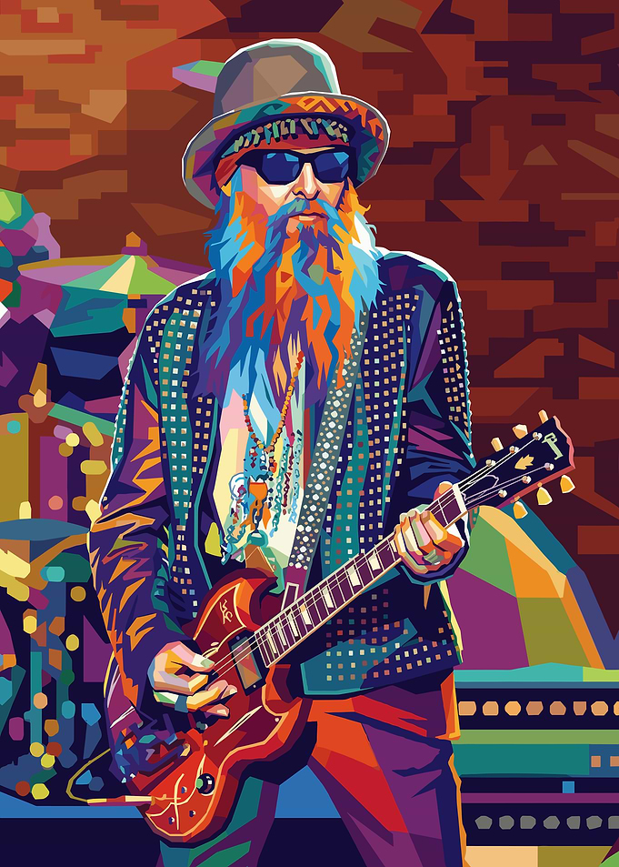 Billy Gibbons in Pop Art Style
