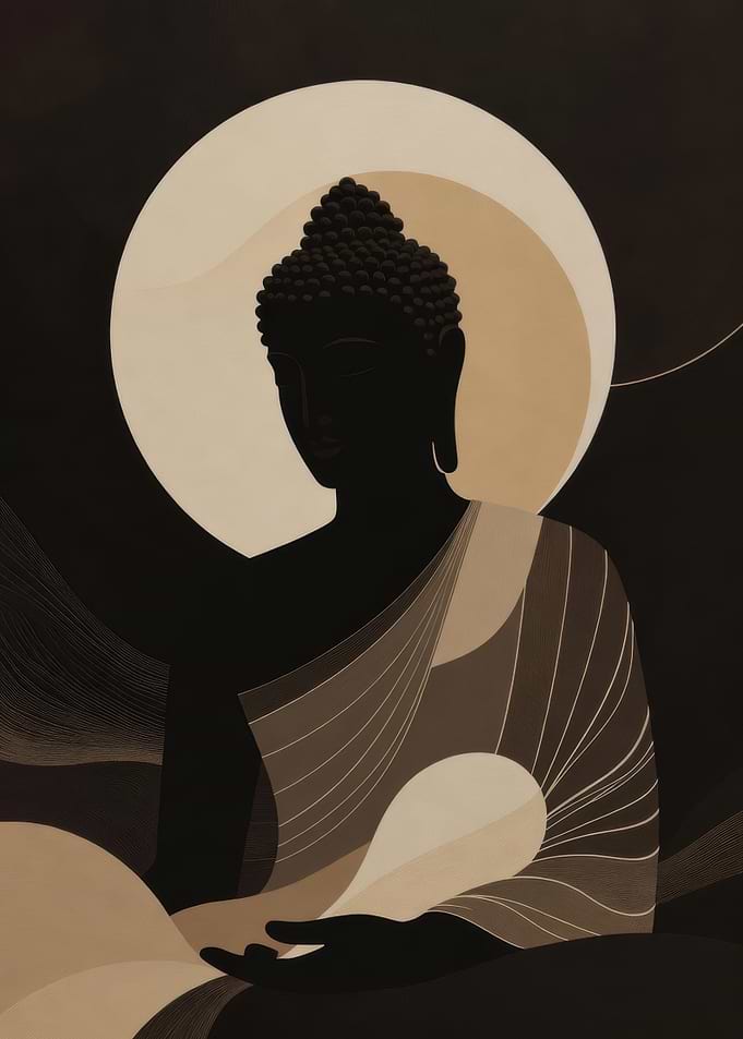 Meditating Buddha with Halo