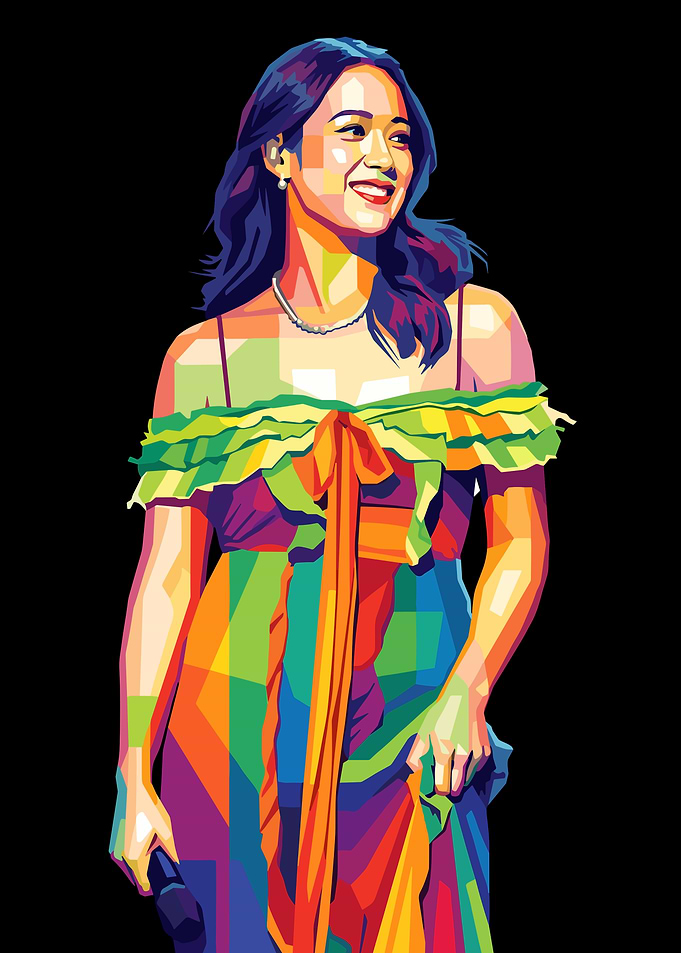 Laufey Colorful Portrait