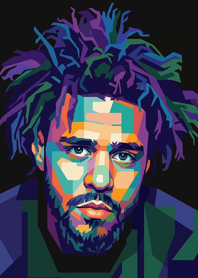 J. Cole Pop Art Portrait