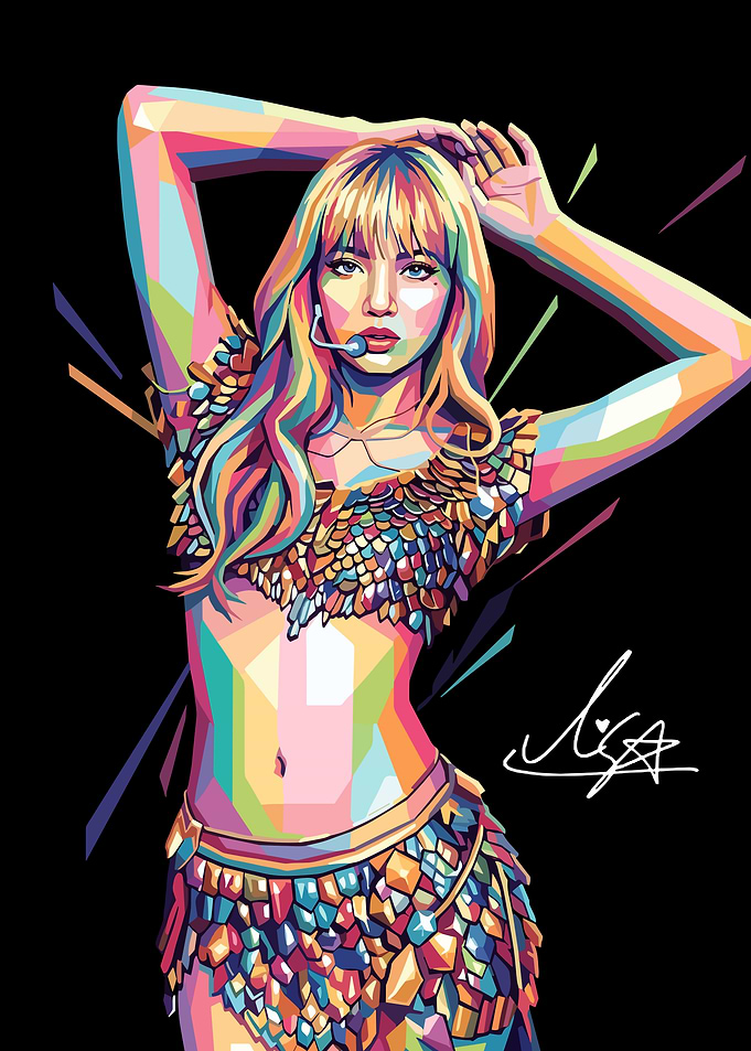 Colorful Pop Art Portrait of Lisa