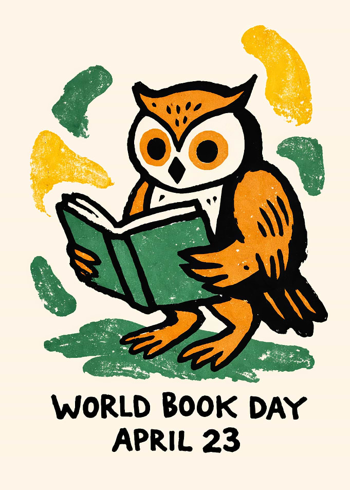 Reading Owl Poster Wall Art