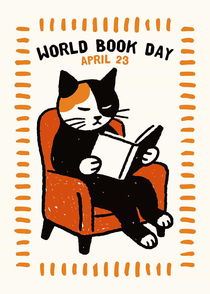 Bookish Cat Wall Art Print