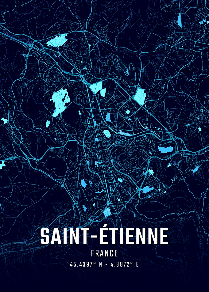 Saint-Étienne Midnight City Map