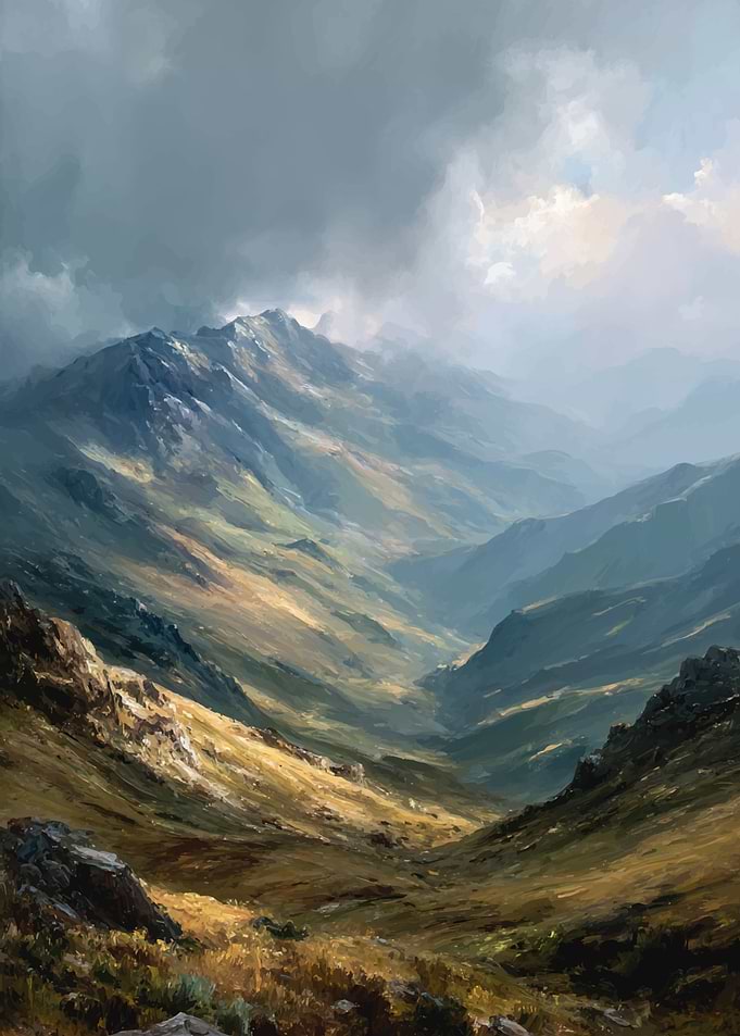 Dramatic Mountain Valley Landscape
