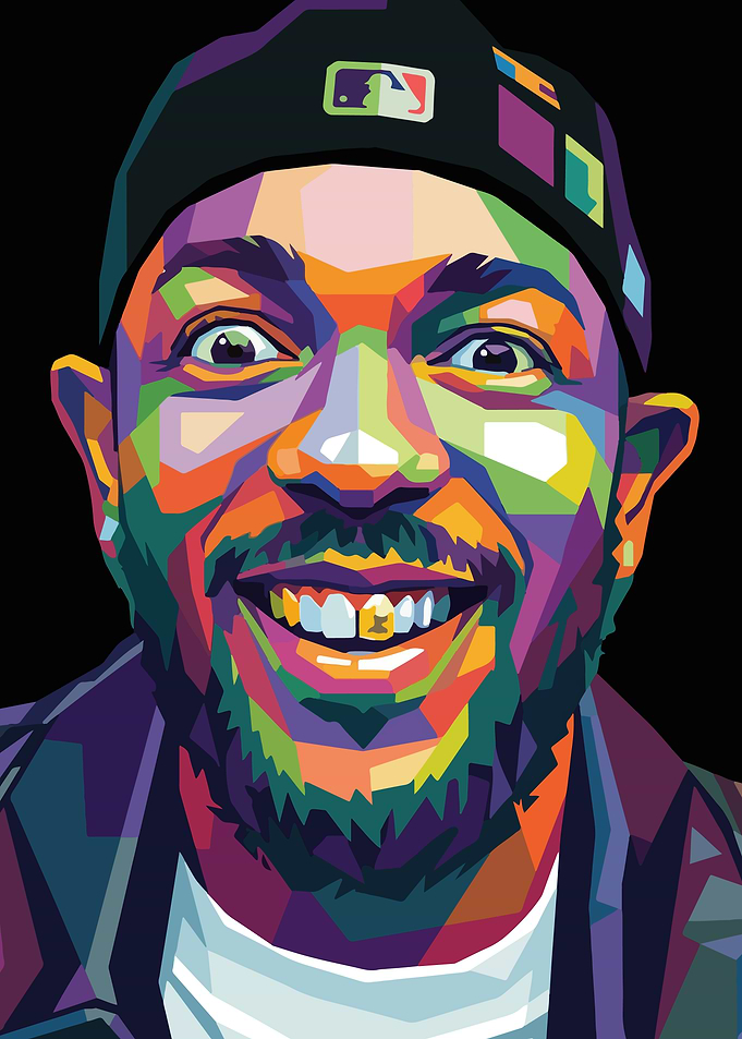 Colorful Portrait of Kendrick Lamar