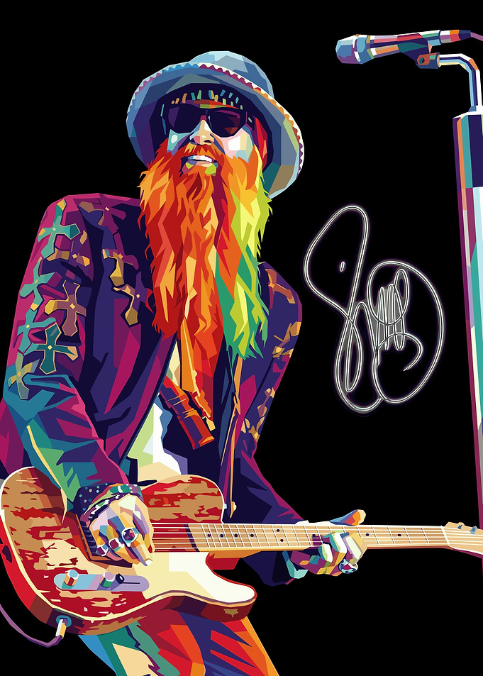 Pop Art Guitarist with Red Beard