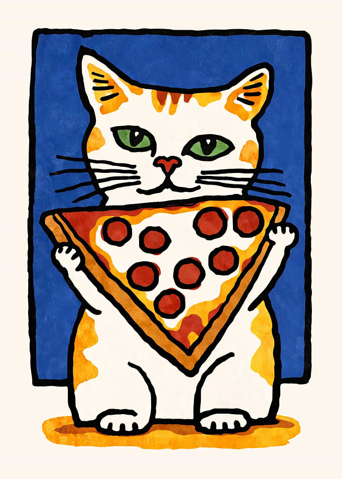 Pizza Cat Poster Wall Art