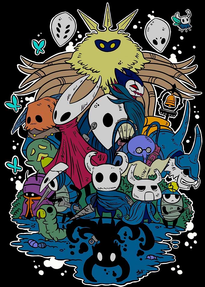 Hollow Knight Characters Group Illustration