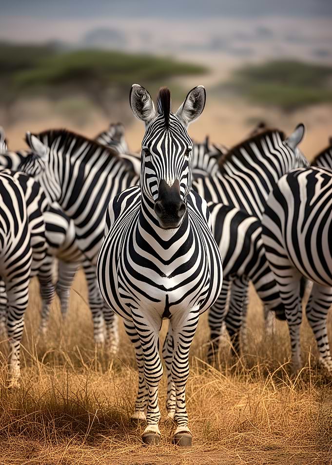 Zebras in African Savannah