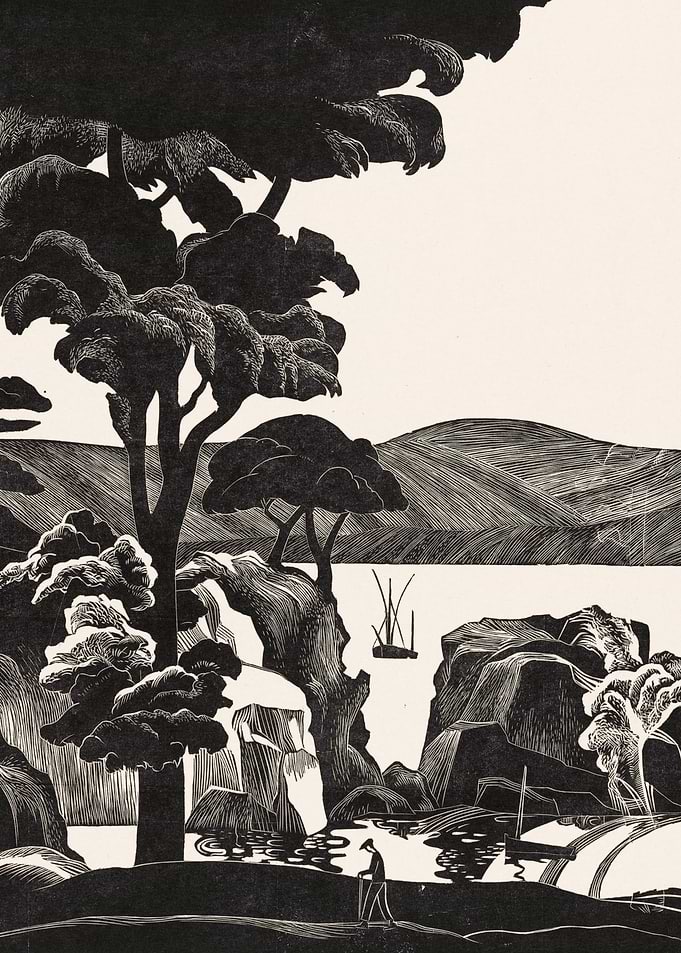 Serene Landscape with Figure and Boat