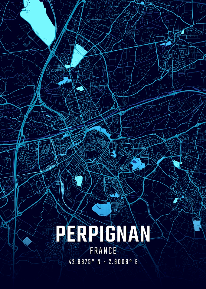 Perpignan Midnight City Map