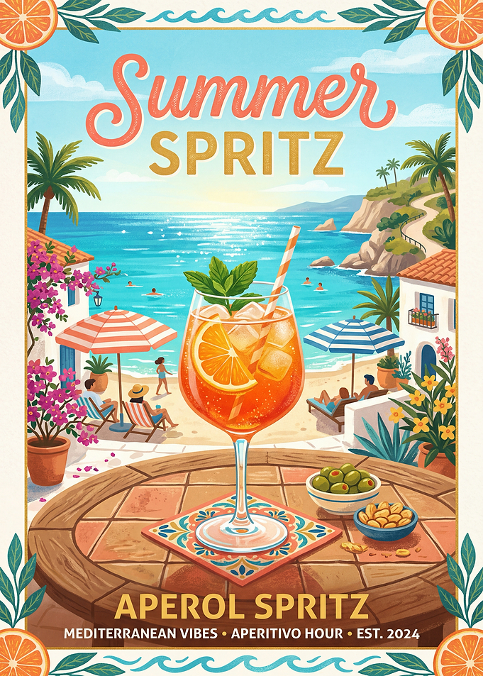 Summer Aperol Spritz Poster