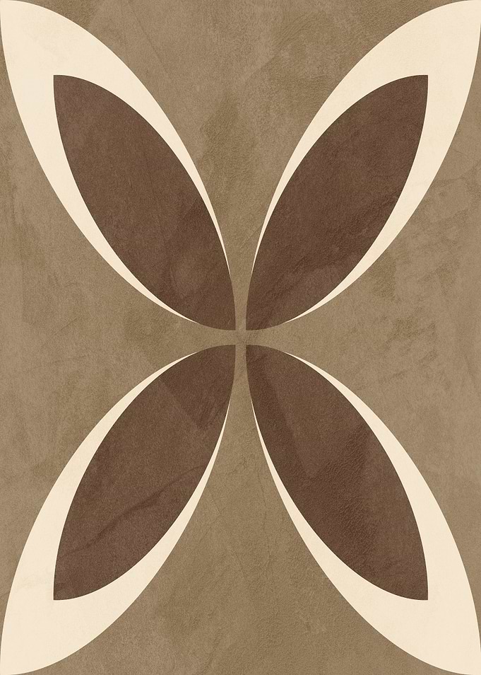 Brown and Cream Floral Tile Pattern