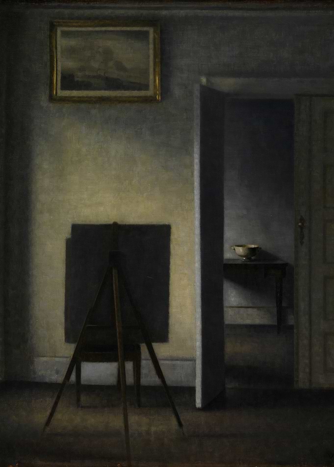 Artist's Studio Interior with Easel