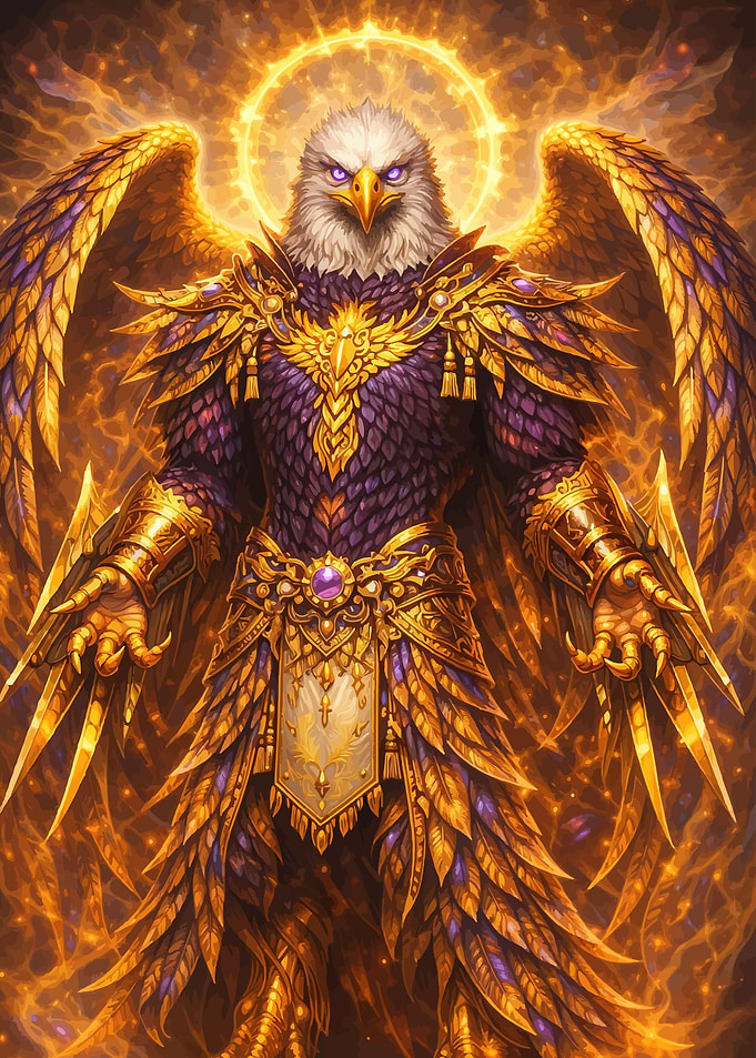 Majestic Golden Eagle Warrior