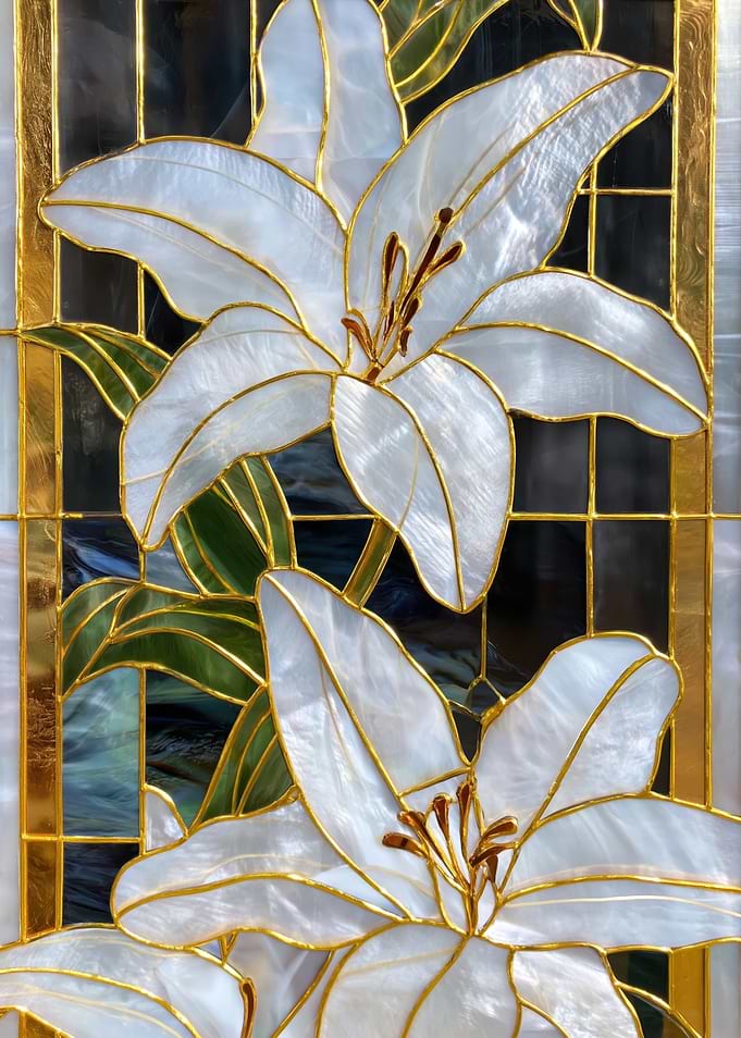 Stained Glass Lilies