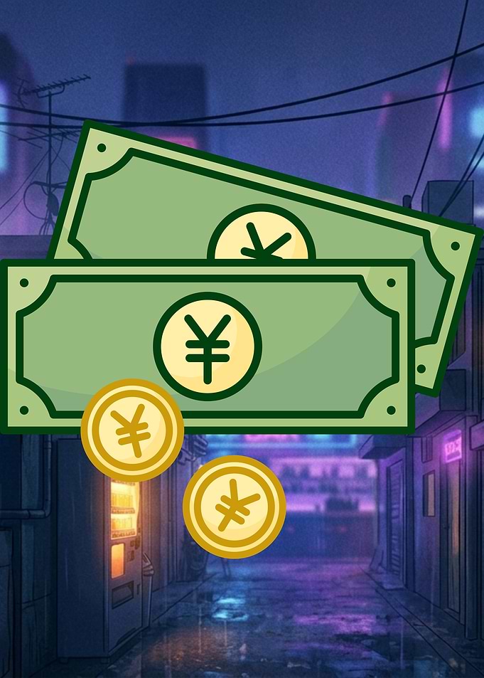 Japanese Yen Currency in Alley