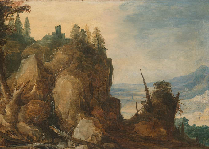 Rocky Landscape with Castle Ruins