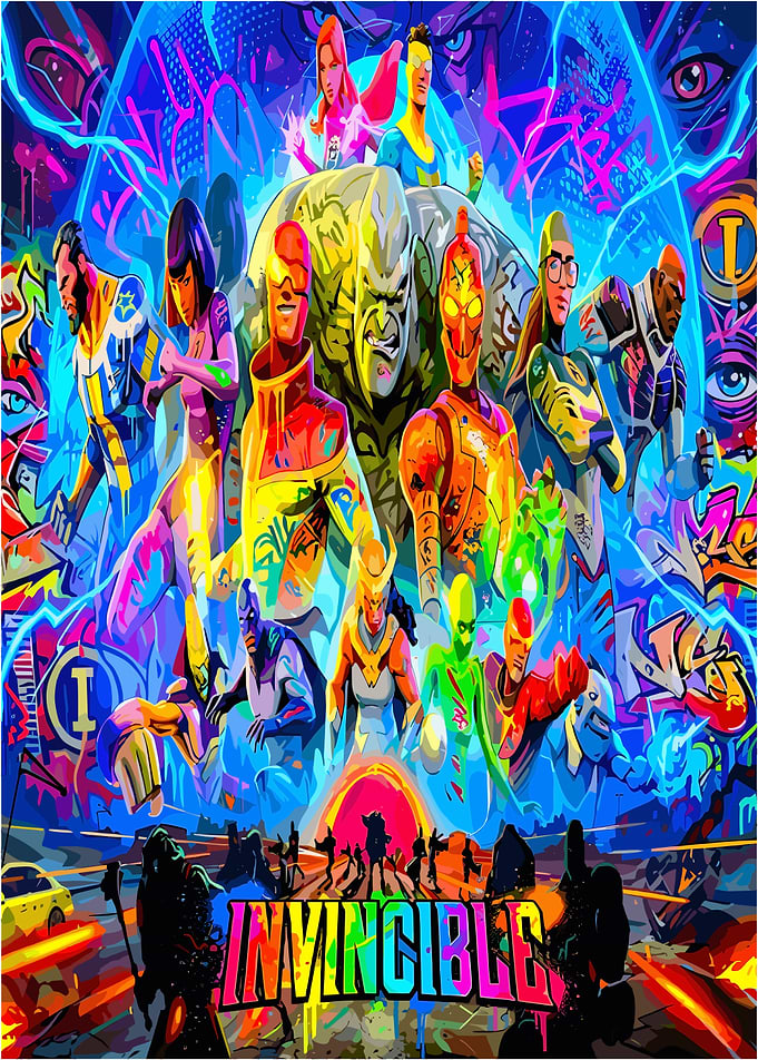 Invincible Comic Book Graffiti Art